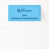 Welkom Lichtblauw & Donkerblauw Naam Familiereünie Spandoek (Insitu)