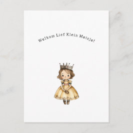 Welkom Lief Klein Meisje Nieuwe Baby Kaart