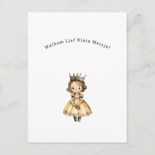 Welkom Lief Klein Meisje Nieuwe Baby Kaart