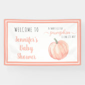 Welkom lief klein pompoen Sinaasappel Baby shower Spandoek (Horizontaal)
