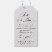 Welkom Liefde & Dankbaarheid Licht Grijs Bruiloft Cadeaulabel (Voorkant)
