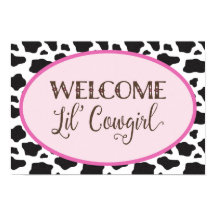 Welkom Lil' Cowgirl Baby shower Banner