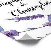 Welkom Lila Waterverf Elegant Wedding Welkom Poster (Hoek)