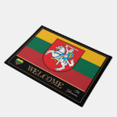Welkom Litouwen & Litouwse vlag/sport Deurmat (Schuin)