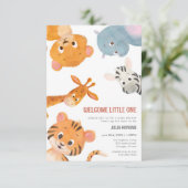 Welkom, Little One Baby Animals Baby shower Kaart (Staand voorkant)
