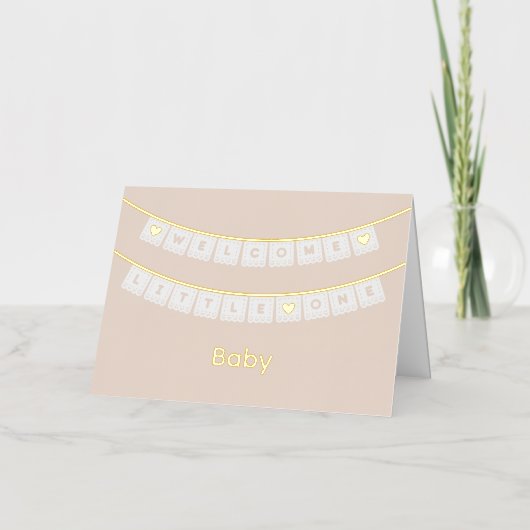 Welkom Little One Baby Gefeliciteerd Kaart (Voorkant)