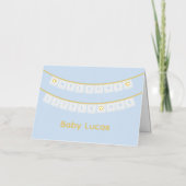 Welkom Little One Blue Baby Gefeliciteerd Kaart (Voorkant)