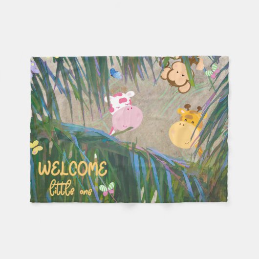 Welkom, Little One Oerwoud Theme Nursery Fleece Deken (Voorkant (Horizontaal))