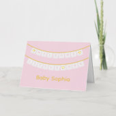 Welkom Little One Pink Baby Gefeliciteerd Kaart (Voorkant)