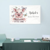 Welkom Little One - Schattige Knorretje Baby showe Spandoek (Beurs)