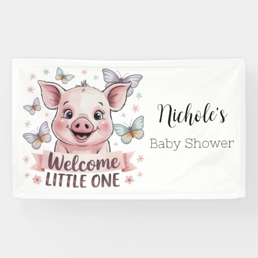 Welkom Little One - Schattige Knorretje Baby showe Spandoek (Horizontaal)