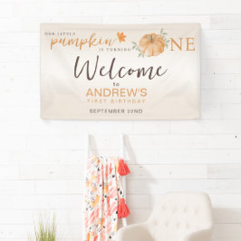 Welkom Little Pumpkin Herfst eerste 1e verjaardag Spandoek