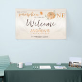 Welkom Little Pumpkin Herfst eerste 1e verjaardag Spandoek (Beurs)