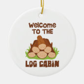 Welkom Log Cabin Keramisch Ornament (Voorkant)