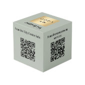 Welkom logo QR-code olijfgroene infotafel Kubus (Achter hoekig)