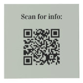 Welkom logo QR-code olijfgroene infotafel Kubus (Voorkant)