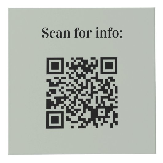 Welkom logo QR-code olijfgroene infotafel Kubus (Voorkant)