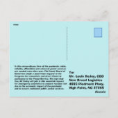 Welkom Louis DeJoy bij USPS#108 Briefkaart (Achterkant)