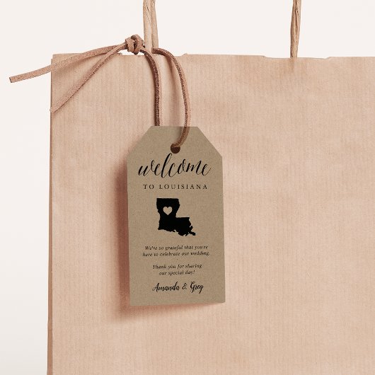Welkom Louisiana Wedding Cadeaulabel