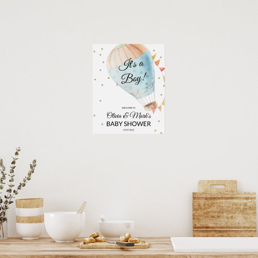 Welkom luchtballon poster (Keuken)