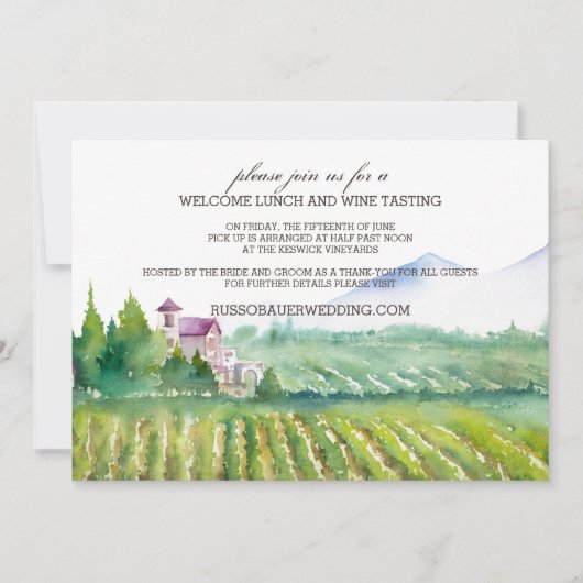 Welkom Lunch & wijnproeverij Uitnodiging (Voorkant)