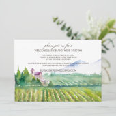 Welkom Lunch & wijnproeverij Uitnodiging (Staand voorkant)