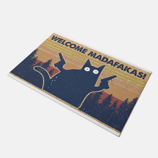 Welkom Madafakas kattenliefhebber, cadeau voor fam Deurmat (Schuin)