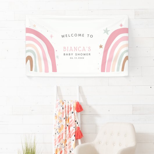 Welkom Magical Rainbow Baby shower Spandoek (Insitu)