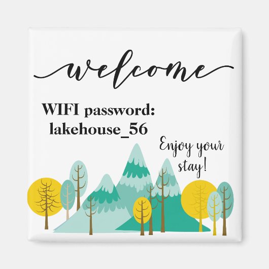 Welkom Magnet Vacation Rental Wifi Wachtwoord (Voorkant)