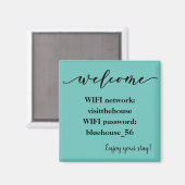 Welkom Magnet Vacation Rental Wifi Wachtwoord (Voorkant / Achterkant)