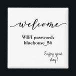 Welkom Magnet Vacation Rental Wifi Wachtwoord<br><div class="desc">Dit ontwerp kan worden gepersonaliseerd door op de aanpassingsknop te klikken en de naam, initialen of woorden te wijzigen. U kunt de tekstkleur en de stijl ook veranderen of de tekst voor een slechts ontwerp van het afbeelding schrappen. Neem contact met me op colorflowcreations@gmail.com als je dit ontwerp op een...</div>