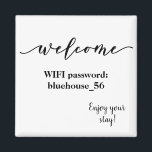 Welkom Magnet Vacation Rental Wifi Wachtwoord<br><div class="desc">Dit ontwerp kan worden gepersonaliseerd door op de aanpassingsknop te klikken en de naam, initialen of woorden te wijzigen. U kunt de tekstkleur en de stijl ook veranderen of de tekst voor een slechts ontwerp van het afbeelding schrappen. Neem contact met me op colorflowcreations@gmail.com als je dit ontwerp op een...</div>