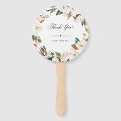 Welkom Magnolia Cotton & Floral Wedding Handwaaier (Achterkant)
