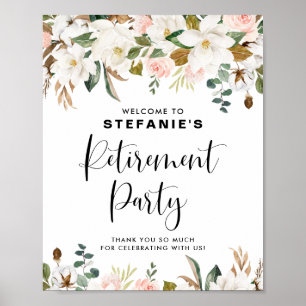 Welkom Magnolias Cotton Garland Retirement Party Poster