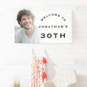 Welkom man 30th Birthday Party Photo Overlay Spandoek (Insitu)