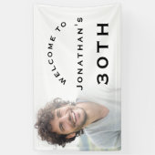 Welkom man 30th Birthday Party Photo Overlay Spandoek (Verticaal)