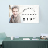 Welkom Mannelijke 21e verjaardag Fotobedekking ver Spandoek (Beurs)