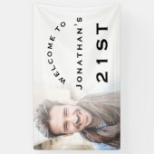 Welkom Mannelijke 21e verjaardag Fotobedekking ver Spandoek (Verticaal)