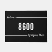 Welkom Manuscript Black en White Street Address Si Deurmat (Voorkant)