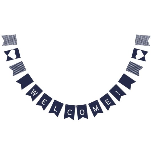 Welkom marine en White Preppy Bunting Vlaggetjes (Alle)