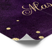 Welkom Masquerade paarse gouden glitter Sweet 16 Poster (Hoek)