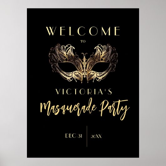 Welkom Masquerade Verjaardagsfeest Foam Boards Poster (Voorkant)