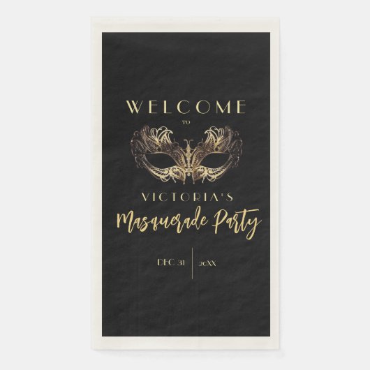 Welkom Masquerade Verjaardagsfeest Foam Boards Servet (Voorkant)