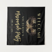 Welkom Masquerade Verjaardagsfeest Schuim Borden Wandkleed (Voorkant (horizontaal))