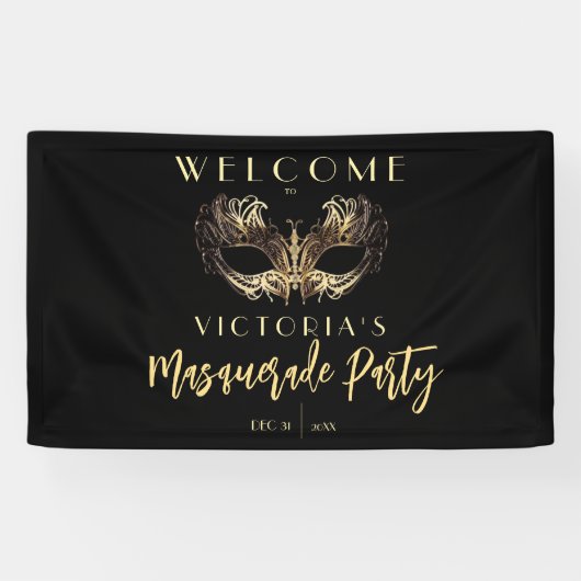 Welkom Masquerade Verjaardagsfeest Schuimplaten Spandoek (Horizontaal)