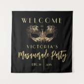 Welkom Masquerade Verjaardagsfeest Schuimplaten Wandkleed (Voorkant)