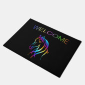 Welkom Mat bij regenboogpaarden (Schuin)