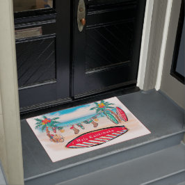 Welkom Mat in Hawaiian Kerstmis Surf Board