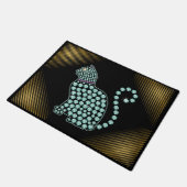 Welkom Mat Jeweled Rhinestone Cat (Schuin)