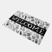 WELKOM MAT Leuke Potted Planten Patroon Cactus (Schuin)